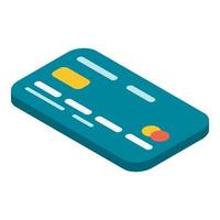 Credit card icon, isometric style vector