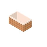 Wicker icon, isometric style vector