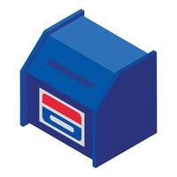 Blue mailbox icon, isometric style vector