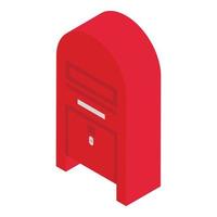 Red mailbox icon, isometric style vector