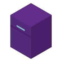 icono de cajón violeta, estilo isométrico vector