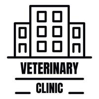 Veterinary clinic logo, outline style vector