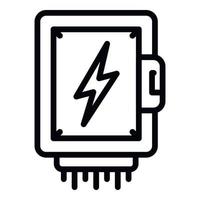 High voltage box icon, outline style vector