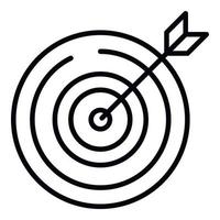 The arrow is right on target icon, outline style vector