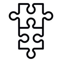 Puzzle assemble icon, outline style vector