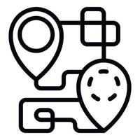 House relocation map icon, outline style vector