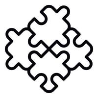 Puzzle connection icon, outline style vector