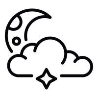 Moon after cloud icon, outline style vector