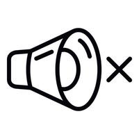 Megaphone and cross icon, outline style vector