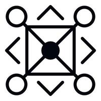Aztec alchemy icon, outline style vector