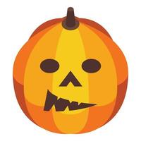 Carving pumpkin icon, isometric style vector