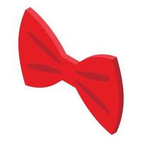 Red woman bowtie icon, isometric style vector