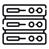 Mining server icon, outline style vector