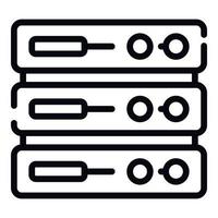 Mining server icon, outline style vector