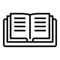 Open book icon, outline style vector