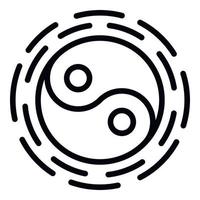 icono de yin yang, estilo de contorno vector