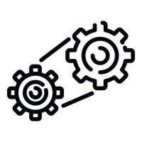 Gear system icon, outline style vector