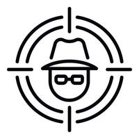 Hacker target icon, outline style vector