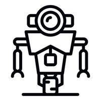 icono de robot científico, estilo de contorno vector