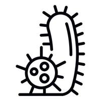 icono de bacterias de virus, estilo de esquema vector