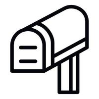 Metal mailbox icon, outline style vector