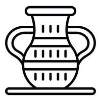 Egyptian vase icon, outline style vector