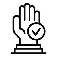 Approved authentication icon, outline style vector