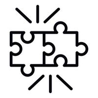 Puzzle pieces icon, outline style vector