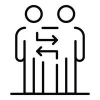 Interaction between partners icon, outline style vector