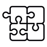 Puzzle icon, outline style vector