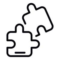 Jigsaw part icon, outline style vector