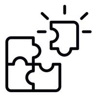 Puzzle step icon, outline style vector