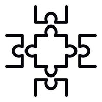 Complete puzzle icon, outline style vector