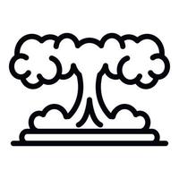 Atomic explosion icon, outline style vector