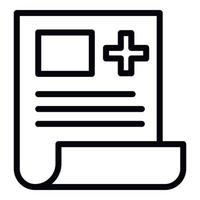 Medical record icon, outline style vector