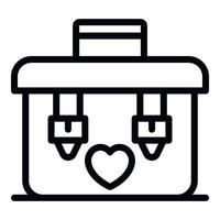 icono de caja de trasplante de órganos, estilo de contorno vector
