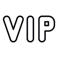 VIP inscription icon, outline style vector