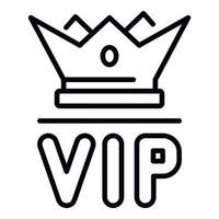 VIP crown icon, outline style vector