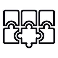 Puzzle combination icon, outline style vector