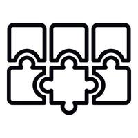 Puzzle combination icon, outline style vector