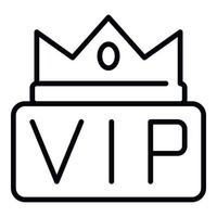 Crown on the inscription VIP icon, outline style vector