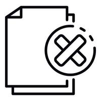 Not secured documents icon, outline style vector
