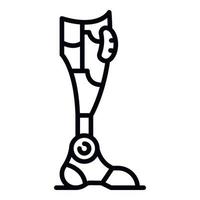 Plastic foot prosthesis icon, outline style vector