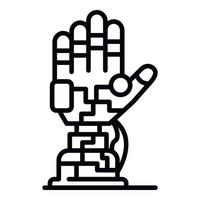 Robotic palm icon, outline style vector