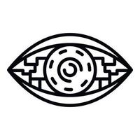 Bioelectronic eye icon, outline style vector