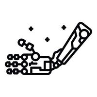 Robot arm icon, outline style vector