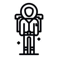 Astronaut in full growth icon, outline style vector