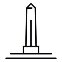 icono de obelisco egipcio, estilo de esquema vector