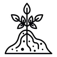 icono de planta de raíz, estilo de esquema vector