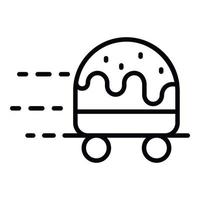 Wheeled hamburger icon, outline style vector